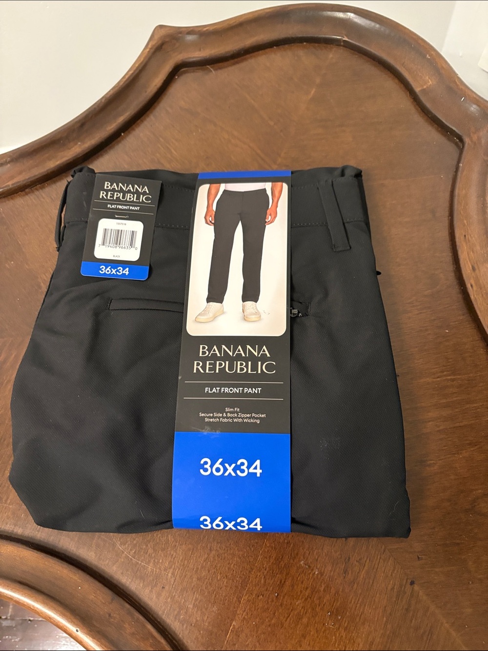 Banana Republic Men’s Flat Front Pants - Black NWTO 36x34